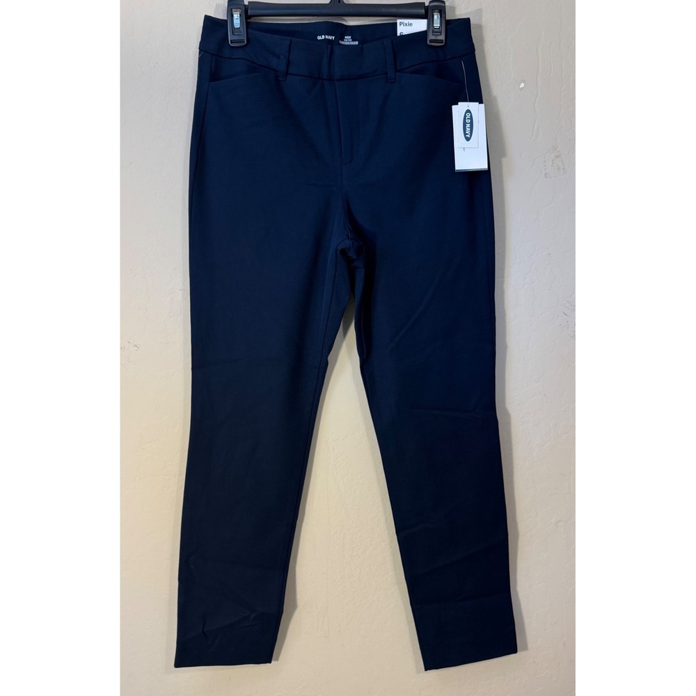 Old‎ Navy Pixie Ankle Pants Women 6 Navy Blue High Rise Preppy Career Casual NEW